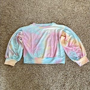 Pink Lily Balloon Sleeve Tie-dye Top
